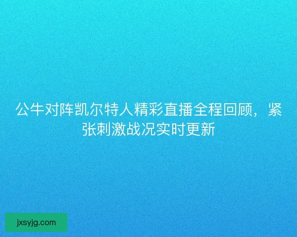 公牛对阵凯尔特人精彩直播全程回顾，紧张刺激战况实时更新